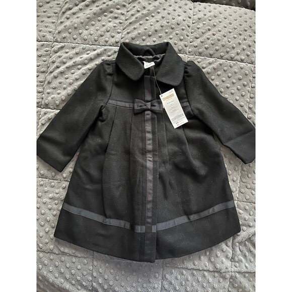 Gymboree Other - NEW 12-18-24 Months Gymboree Vintage Wool Peacoat Audrey Hepburn Black Jacket
